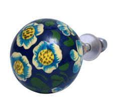 Water Lily Hand Pinted Indian Kashmiri Cabinet Knobs